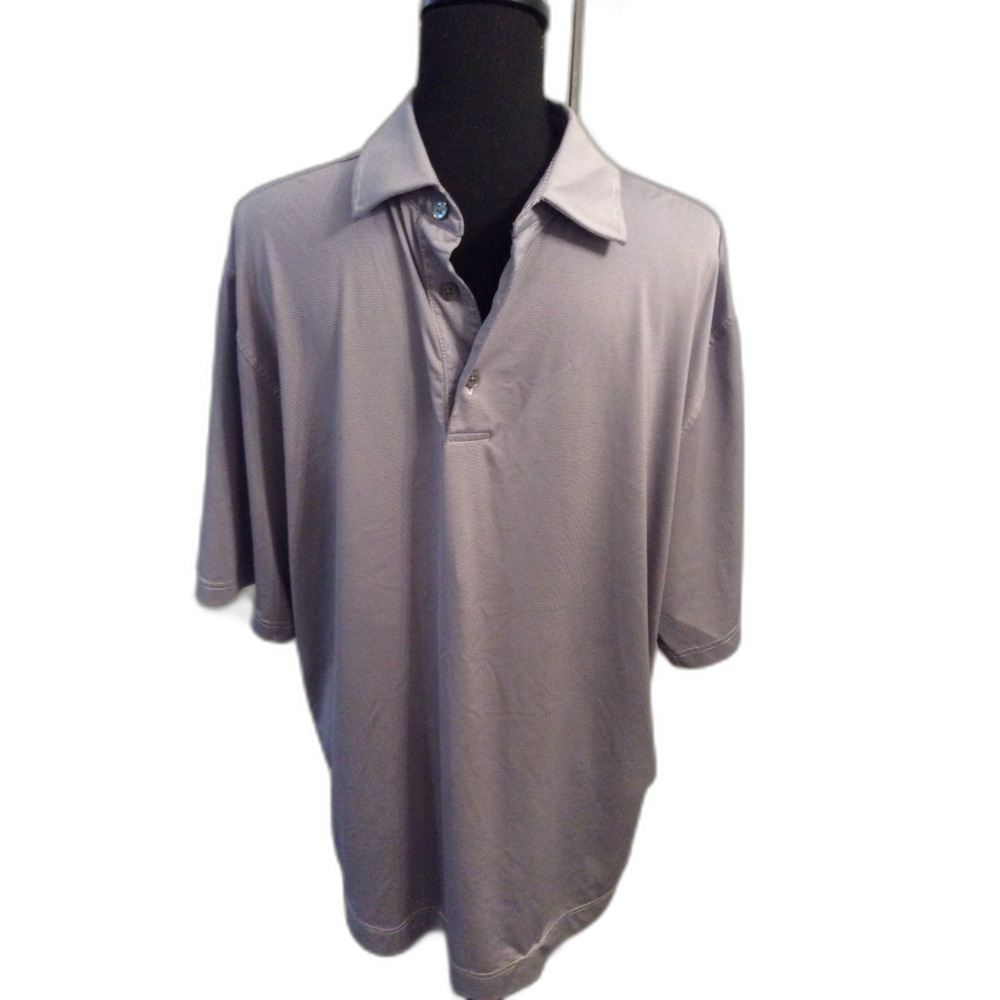 FootJoy Large L Purple Tiny Striped Golf Short Sleeve Polo Top Men's